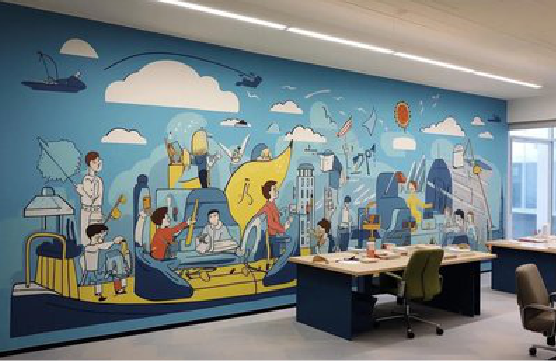 太康办公室墙绘的特点。